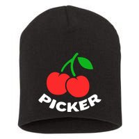 Cherry Picker Cherries Fruit Picking Short Acrylic Beanie