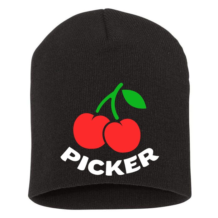 Cherry Picker Cherries Fruit Picking Short Acrylic Beanie
