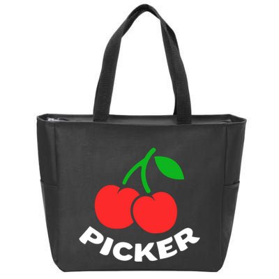 Cherry Picker Cherries Fruit Picking Zip Tote Bag