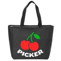 Cherry Picker Cherries Fruit Picking Zip Tote Bag