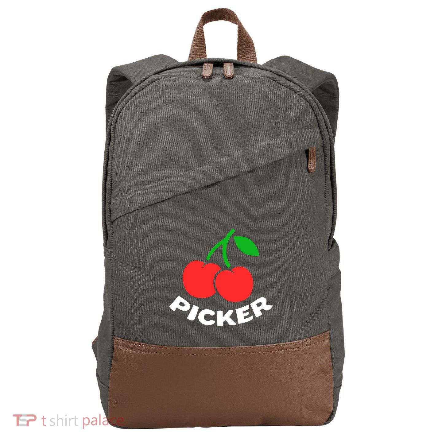 Cherry Picker Cherries Fruit Picking Cotton Canvas Backpack