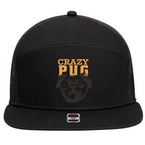 Crazy Pug 7 Panel Mesh Trucker Snapback Hat