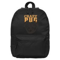 Crazy Pug 16 in Basic Backpack