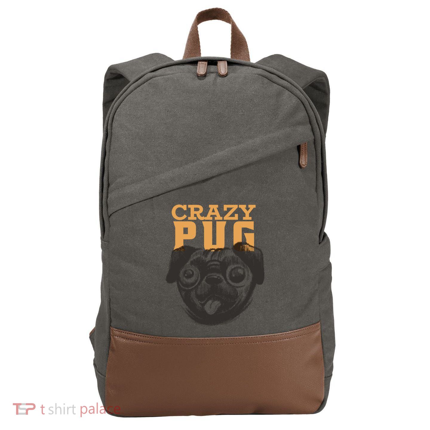 Crazy Pug Cotton Canvas Backpack