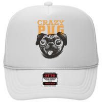 Crazy Pug High Crown Mesh Back Trucker Hat