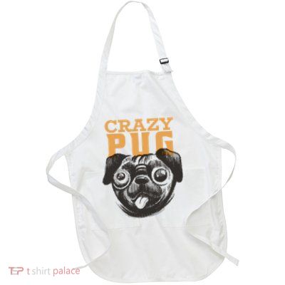 Crazy Pug Full-Length Apron With Pockets