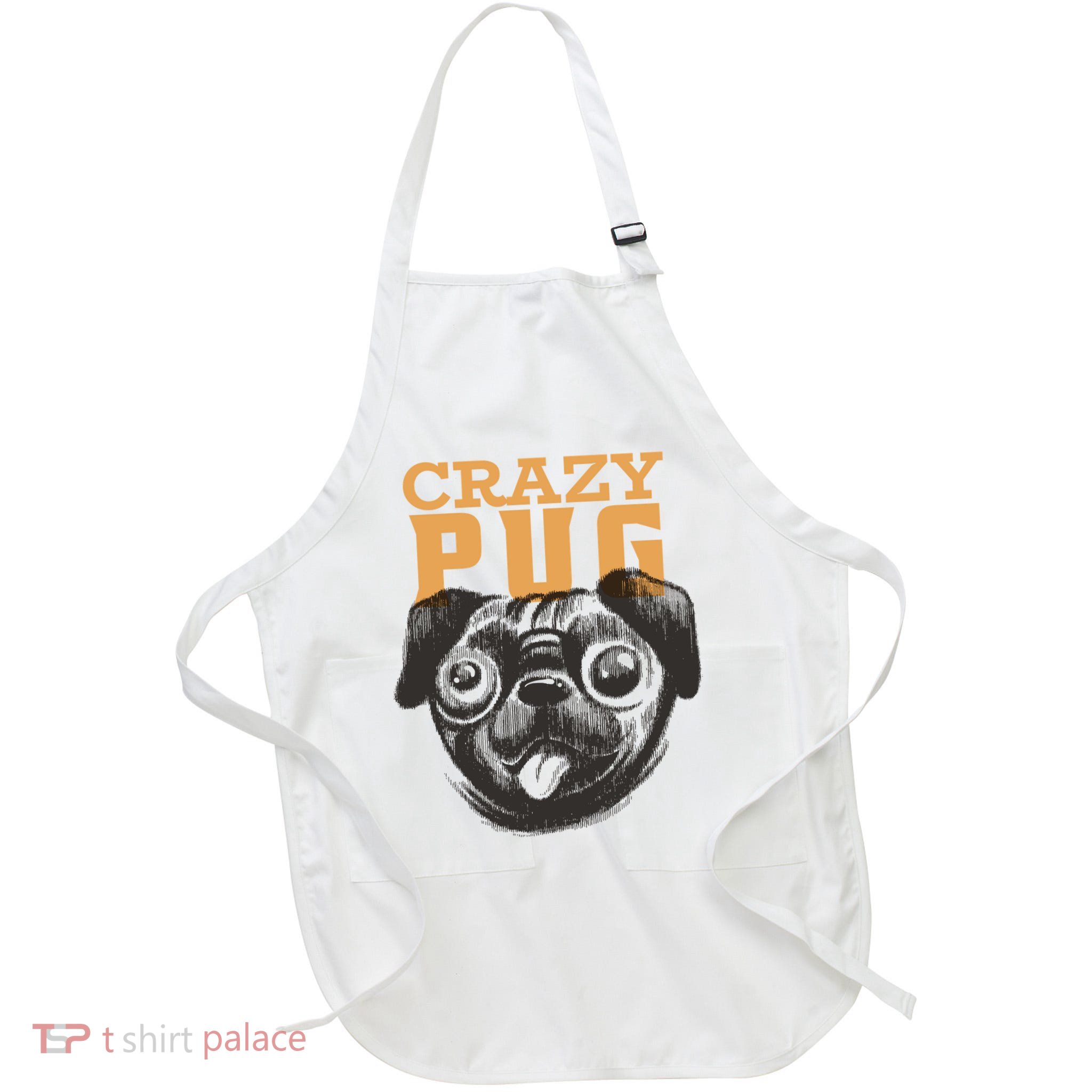 Crazy Pug Full-Length Apron With Pockets