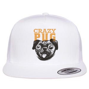 Crazy Pug Flat Bill Trucker Hat