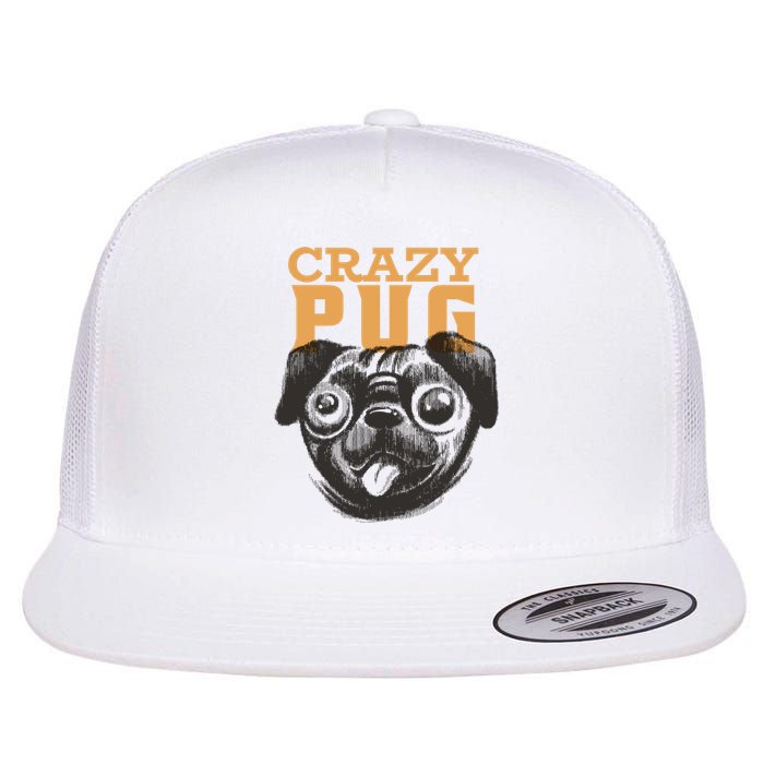 Crazy Pug Flat Bill Trucker Hat