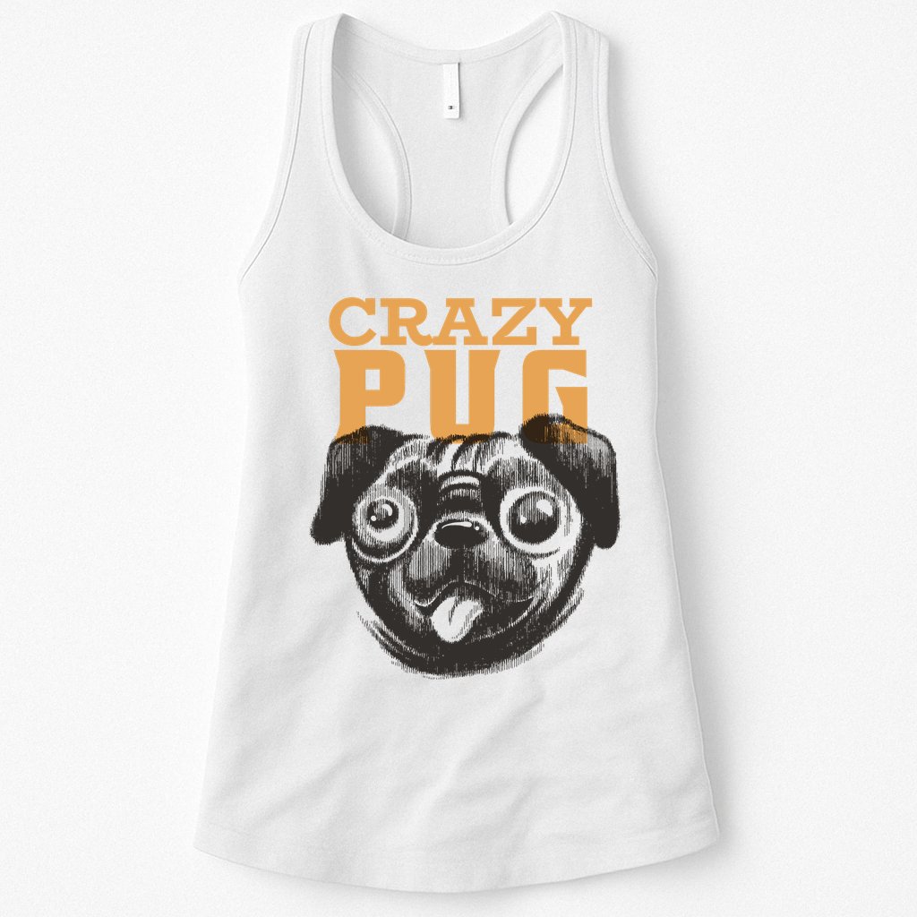 Crazy Pug Womens Tank Top