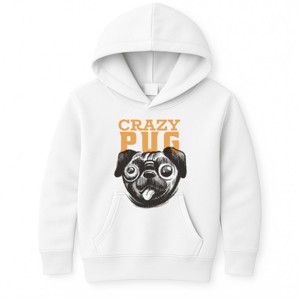 Crazy Pug Kids Hoodie