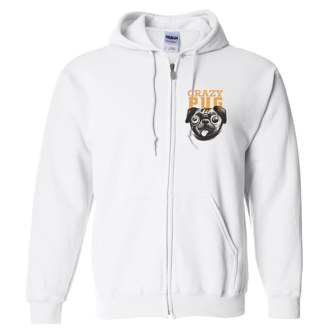 Crazy Pug Full Zip Hoodie