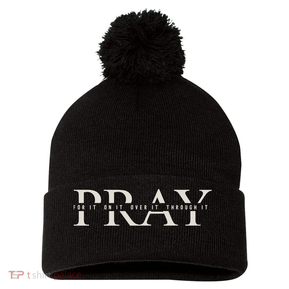 Christian Pray Pom Pom 12in Knit Beanie