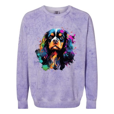 Cute Painted Cavalier King Charles Spaniel Colorblast Crewneck Sweatshirt