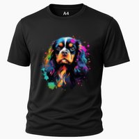 Cute Painted Cavalier King Charles Spaniel Cooling Performance Crew T-Shirt