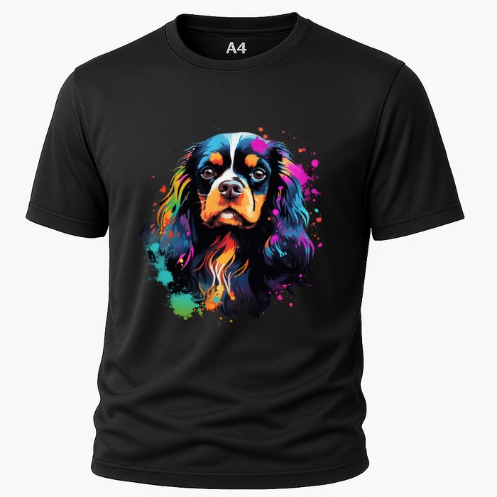 Cute Painted Cavalier King Charles Spaniel Cooling Performance Crew T-Shirt