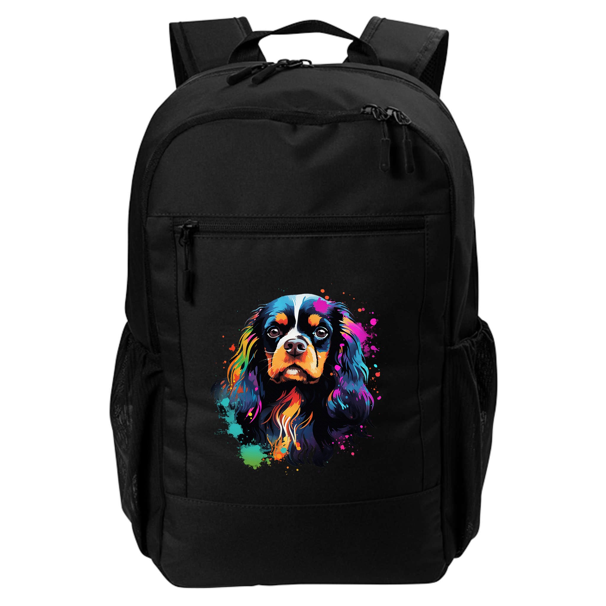 Cute Painted Cavalier King Charles Spaniel Backpack