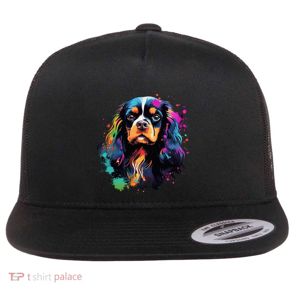 Cute Painted Cavalier King Charles Spaniel Flatbill Hat