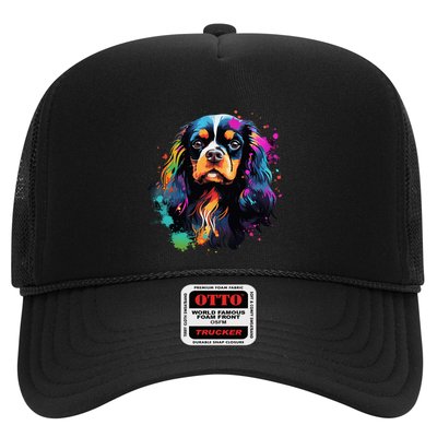 Cute Painted Cavalier King Charles Spaniel Trucker Hat