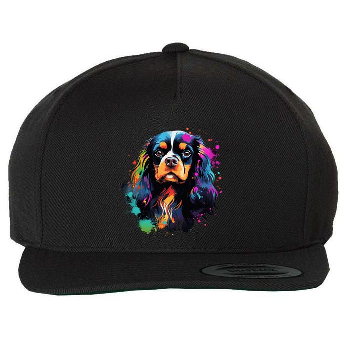 Cute Painted Cavalier King Charles Spaniel Wool Snapback Cap