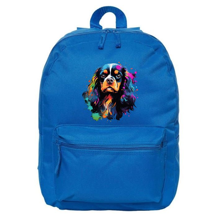 Cute Painted Cavalier King Charles Spaniel 16 in Basic Backpack