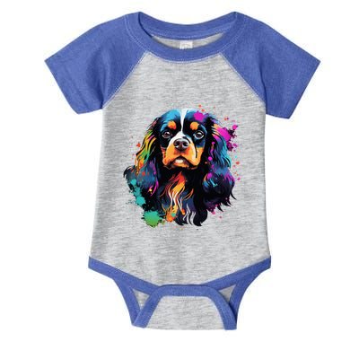 Cute Painted Cavalier King Charles Spaniel Infant Baby Jersey Bodysuit