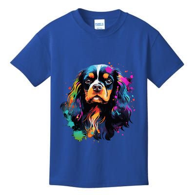 Cute Painted Cavalier King Charles Spaniel Kids T-Shirt