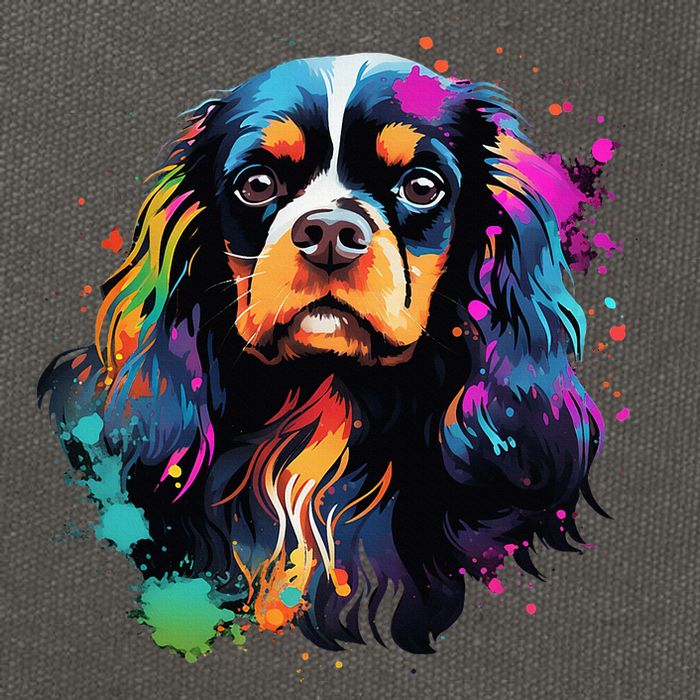 Cute Painted Cavalier King Charles Spaniel Cotton Canvas Backpack