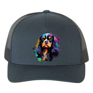 Cute Painted Cavalier King Charles Spaniel Yupoong Adult 5-Panel Trucker Hat