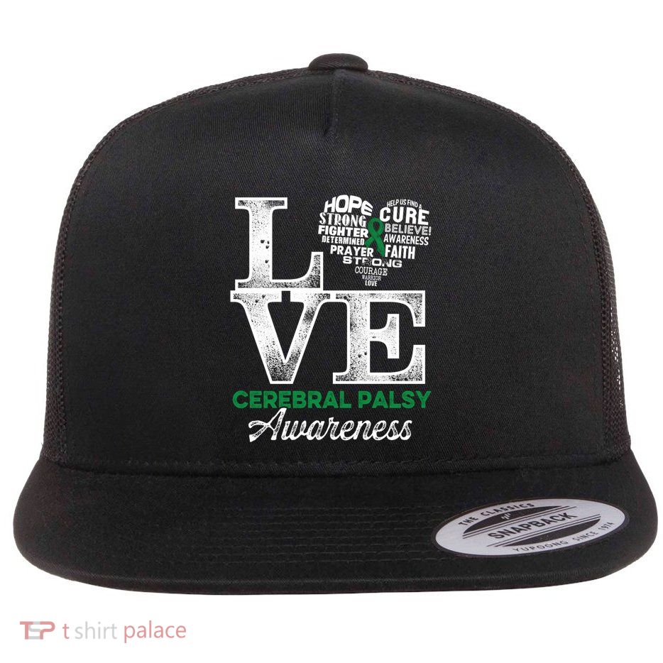 Cerebral Palsy Cp Awareness Love Warrior Survivor Meaningful Gift Flatbill Hat