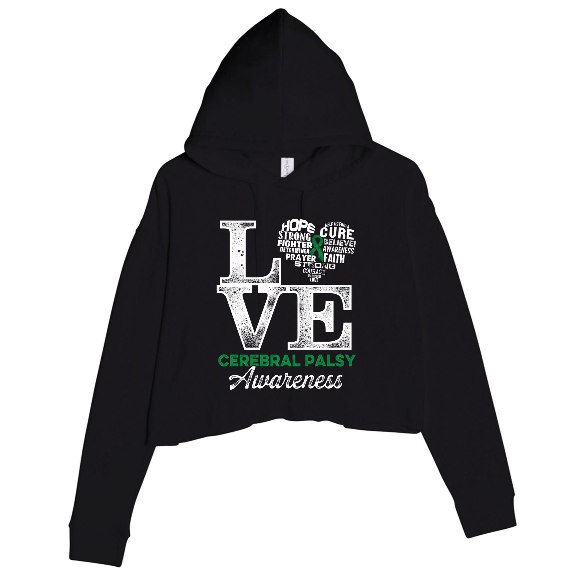 Cerebral Palsy Cp Awareness Love Warrior Survivor Meaningful Gift Crop Fleece Hoodie