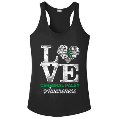 Cerebral Palsy Cp Awareness Love Warrior Survivor Meaningful Gift Ladies PosiCharge Competitor Racerback Tank
