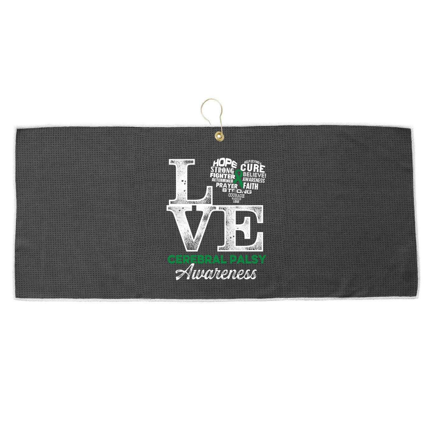 Cerebral Palsy Cp Awareness Love Warrior Survivor Meaningful Gift Large Microfiber Waffle Golf Towel