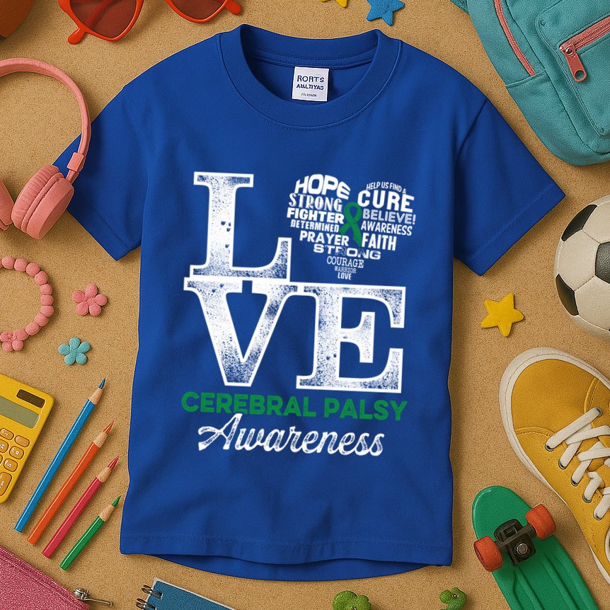 Cerebral Palsy Cp Awareness Love Warrior Survivor Meaningful Gift Kids T-Shirt