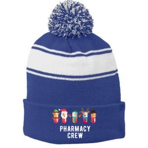 Christmas Pharmacy Crew Pharmacist Christmas Gift Stripe Pom Pom Beanie