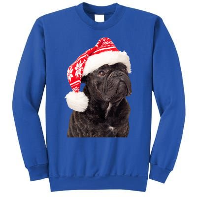 Cute Pug Christmas Santa Hat Funny Dog Fun Christmas Pug Gift Sweatshirt