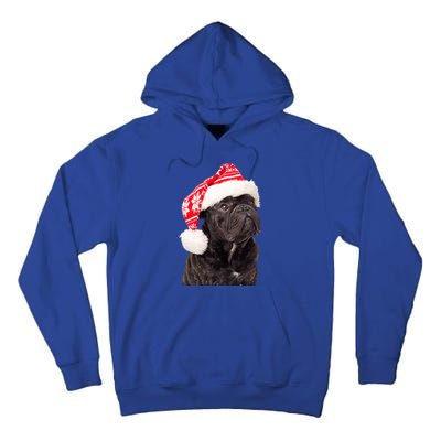 Cute Pug Christmas Santa Hat Funny Dog Fun Christmas Pug Gift Tall Hoodie