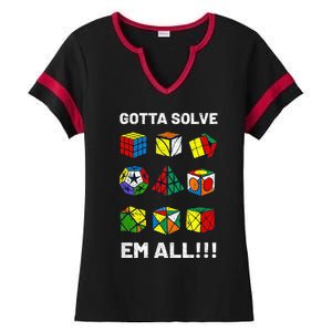 Competitive Puzzle Cube Gotta Solve Em All Speed Cubing Ladies Halftime Notch Neck Tee