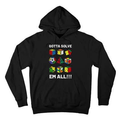 Competitive Puzzle Cube Gotta Solve Em All Speed Cubing Hoodie