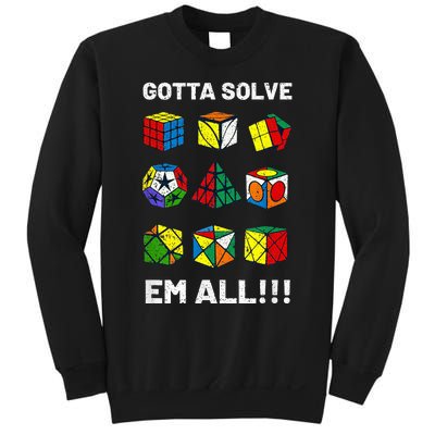 Competitive Puzzle Cube Gotta Solve Em All Speed Cubing Sweatshirt