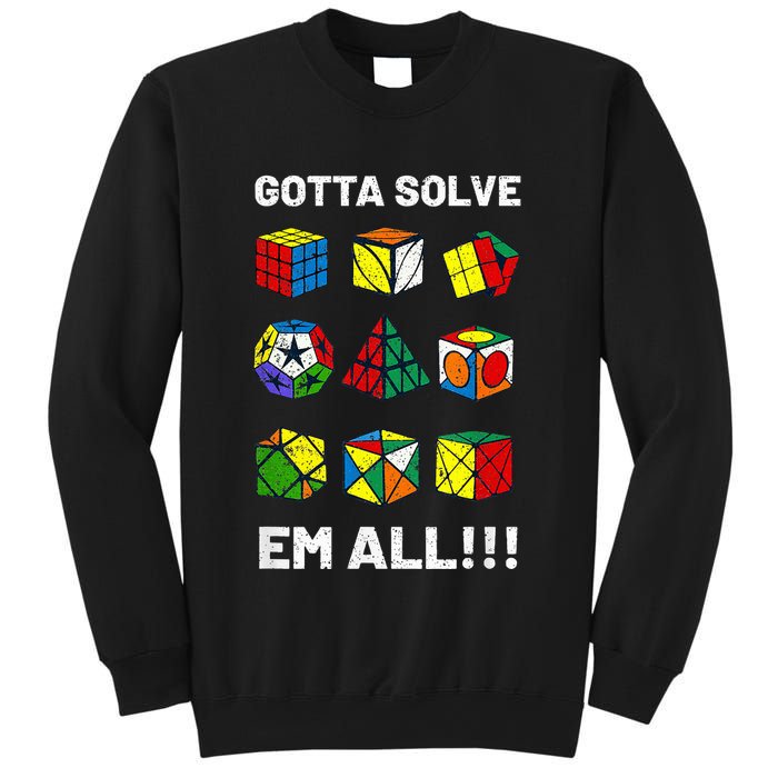 Competitive Puzzle Cube Gotta Solve Em All Speed Cubing Sweatshirt