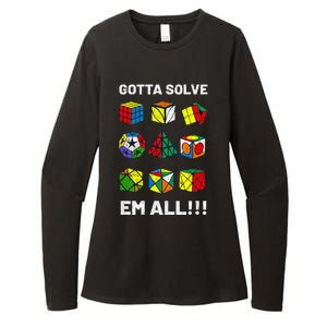 Competitive Puzzle Cube Gotta Solve Em All Speed Cubing Womens CVC Long Sleeve Shirt