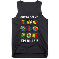 Competitive Puzzle Cube Gotta Solve Em All Speed Cubing Tank Top