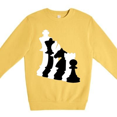 Chess Pieces, Chess Lover, Titled Chess Player, Chess Master Premium Crewneck Sweatshirt