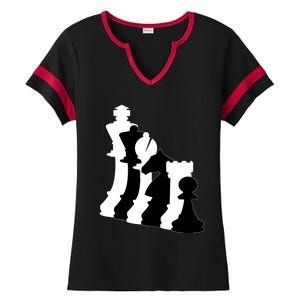 Chess Pieces, Chess Lover, Titled Chess Player, Chess Master Ladies Halftime Notch Neck Tee