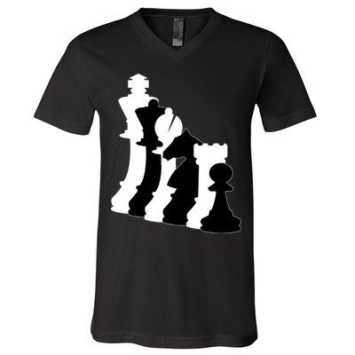 Chess Pieces, Chess Lover, Titled Chess Player, Chess Master V-Neck T-Shirt