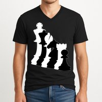 Chess Pieces, Chess Lover, Titled Chess Player, Chess Master V-Neck T-Shirt