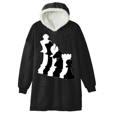 Chess Pieces, Chess Lover, Titled Chess Player, Chess Master Hooded Wearable Blanket