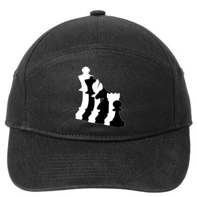 Chess Pieces, Chess Lover, Titled Chess Player, Chess Master 7-Panel Snapback Hat