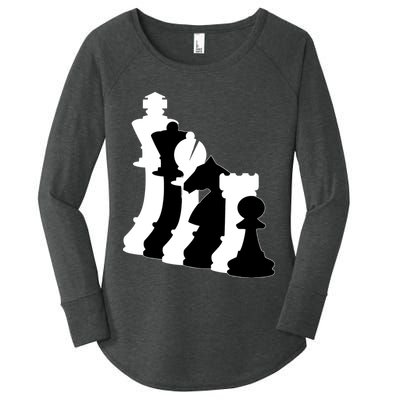 Chess Pieces, Chess Lover, Titled Chess Player, Chess Master Women's Perfect Tri Tunic Long Sleeve Shirt